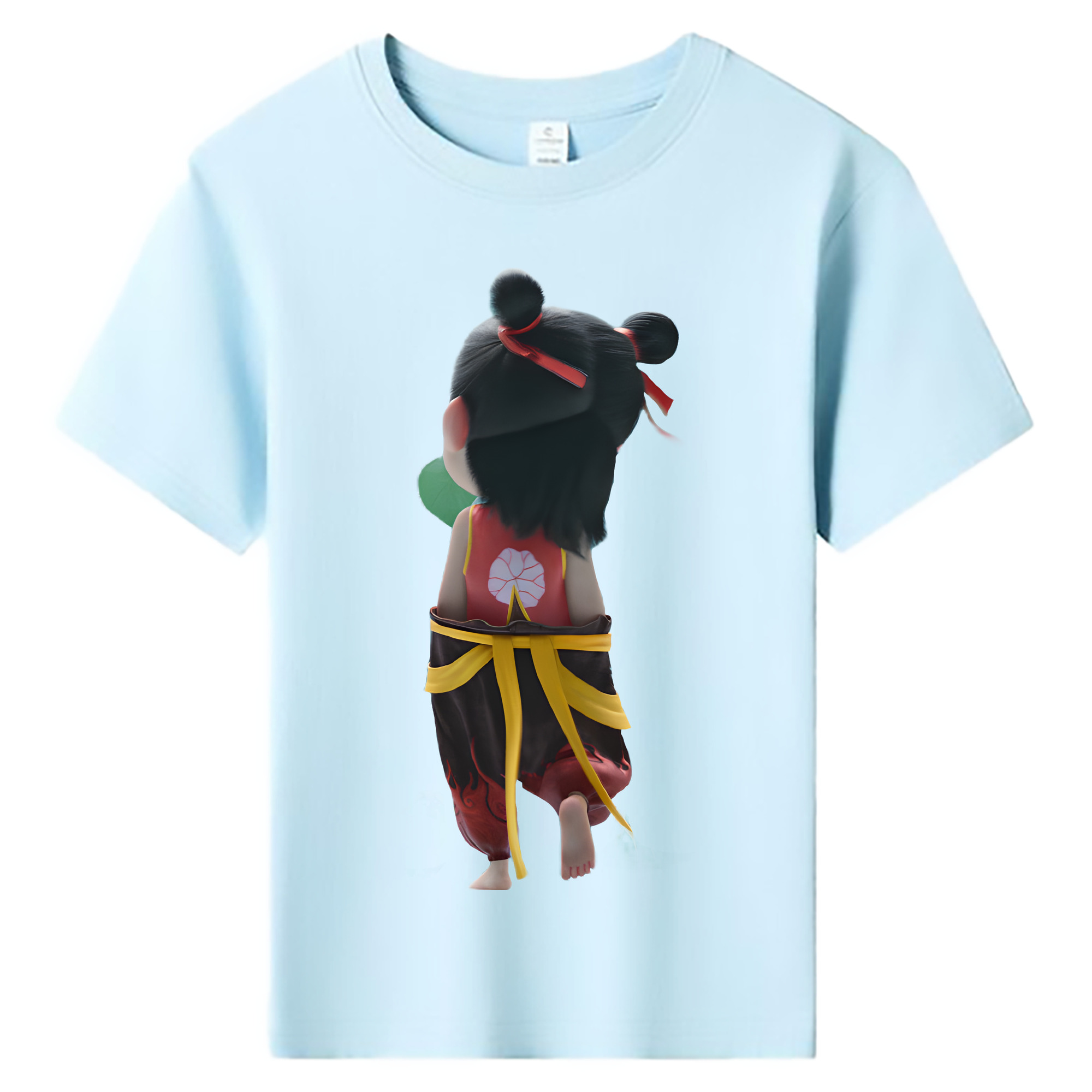 （画像用） Ne Zha 2 ナタ 魔童の大暴れ 綿100％キッズTシャツ（フロントプリント）